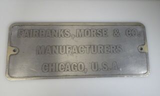 Antique Aluminum Sign Fairbanks,  Morse & Co Chicago - 56146