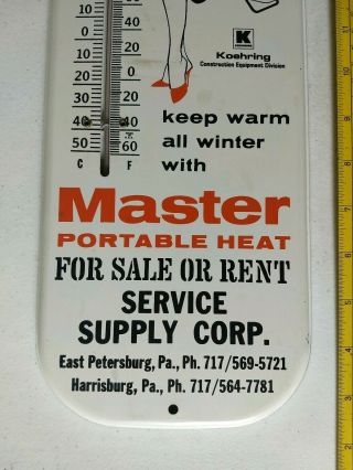 Vtg Koehring Service Supply Corp East Petersburg Harrisburg PA Thermometer PinUp 4