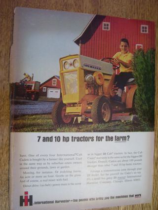 Vintage International Advertising Page - 7 - 10 Hp Cub Cadet Tractor - 1964