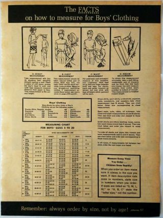 1971 Vintage Paper Print Ad 2 - Pg How To Measure Boys Clothing Thermal Underwear