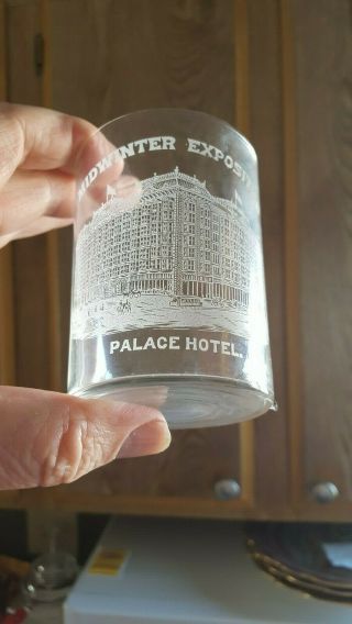 1894 San Francisco,  California Midwinter Exposition Western Etched Beer Glass