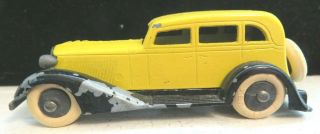 Vintage Tootsietoy 1930 ' s Graham Series Car 0513 Yellow & Black 5 Wheel Sedan 2