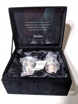 Neiman Marcus Bull And Bear Silverplate Bottle Stoppers In Gift Box Wall Street