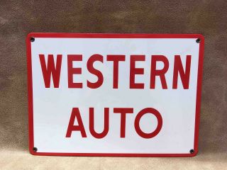 Vintage Western Auto Store Porcelain Advertising Sign