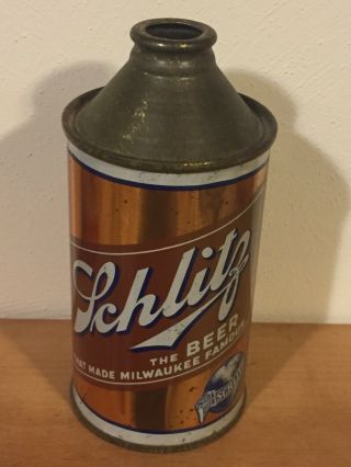 Schlitz Beer,  Irtp Cone Top Beer Can.  Schlitz Brewing Co,  Milwaukee,  Wi