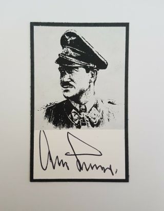 Wwii Luftwaffe Battle Of Britain Fighter Ace Adolf Galland Knight Cros Signed