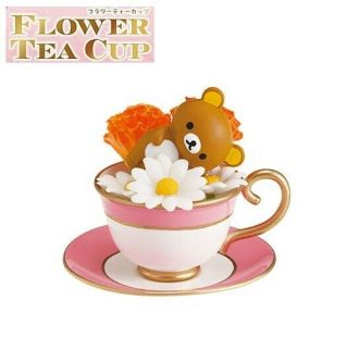 Re - Ment Rilakkuma Flower Tea Cup Figure 1 Carnation Margaret Full Of Flowers