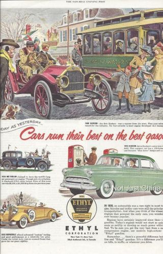 Vintage Hudson,  Mc Farlan,  Hupmobile,  Ethyl Saturday Evening Post Advertisement