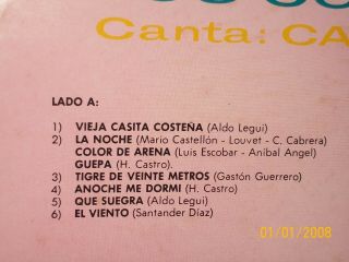 LOS COSTEÑOS CON CARLOS RICO LP CUMBIA COLOMBIANA RARE MADEN IN PERU VG, 7