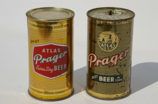 2 Atlas Prager Flat Top Beer Cans Chicago,  Illinois Indoor