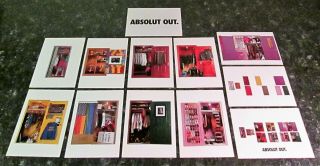 Absolut Out Set Of 12 Postcards W/ 12 Absolut Vodka Cocktail Recipes - Unposted