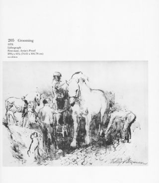 Leroy Neiman Book Print " Grooming " Horses Groomed By Attendants Signed - In - Plate