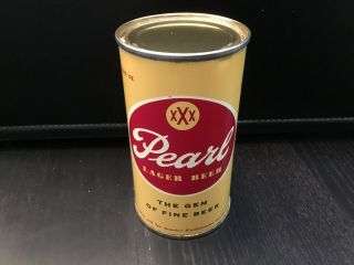 Pearl Lager Beer (112 - 40) Empty Flat Top Beer Can By Pearl,  San Antonio,  Tx