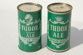 2 Different Tudor Ale Cream Ale Flat Top Beer Cans Metropolis Trenton N.  J.