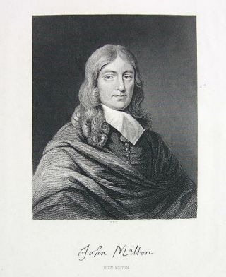 John Milton Portrait English Poet Paradise Lost - 1833 Print Engraving