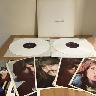 The Beatles White Album White Vinyl 1978 Posters 2lp Limited Edition Sebx - 11841