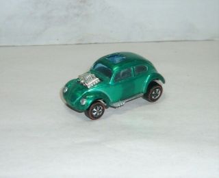 Vintage 1967 Mattel Hot Wheels Redline Custom Volkswagen Green Hk Base