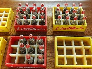 Vintage Mini Coca Cola Soda Doll House Tiny Mini Miniature 9 Crates & 32 Bottles 2