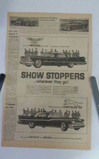 1959 Chrysler And Imperial Newspaper Ad