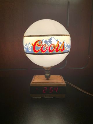 Vintage Coors Beer Advertising Bar Clock Lamp Sign Register Globe Light (47)