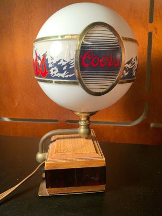 Vintage Coors Beer Advertising Bar Clock Lamp Sign Register Globe Light (47) 4