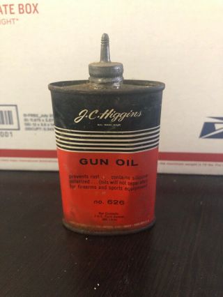Vintage J.  C.  Higgins 626 Gun Oil Metal Can Handy Oiler 3 Fl.  Oz.