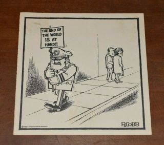 Rare 1966 Ron Cobb 7 X 7 Inch Print - Political Cartoon -