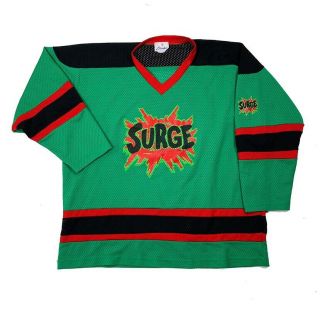 90s Vtg Surge Soft Drink Mesh Hockey Jersey Double Sided Printed Logs Sz Xl Soda