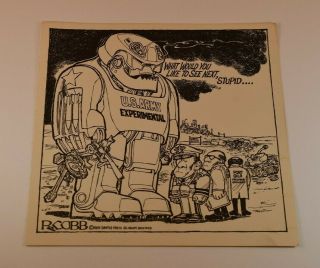 Rare 1969 Ron Cobb 7 X 7 Inch Print - Political - War Cartoon -