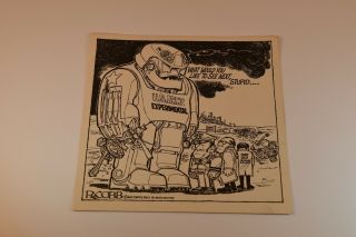 Rare 1969 RON COBB 7 x 7 Inch Print - Political - War Cartoon - 3