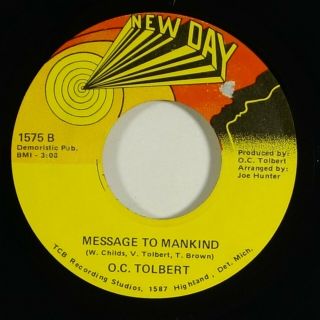 O.  C.  Tolbert " Message To Mankind " Deep Soul Funk 45 Day Mp3