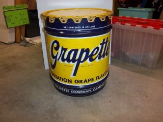 Vintage Grapette 10 Gallon Soda Pop Syrup Can / Sign - Coke,  Pepsi,  Dr Pepper