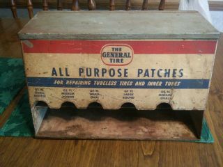 Vintage Tire Patch Metal Cabinet - The General Tire With Contentents