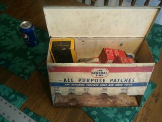 Vintage Tire Patch Metal Cabinet - the general tire with contentents 7