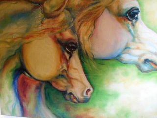 Artist Marcia Baldwin Horse Painting - " Gentle Spirits " 21003 - Oil On Canvas