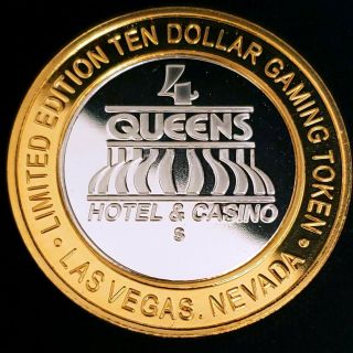 2013 S Four Queens Hotel Casino Silver Strike $10 Winter Gaming Token 5FQC1317 2