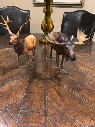 Rare - Breyer Elk And Moose Model Horse Model Deer Model Wildlife.  Ex.