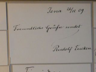 Autograph 1908 Nobel Prize Literature Rudolf Eucken German Philosopher Dated