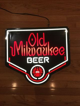 Old Milwaukee Lighted Beer Sign - 17 Inches Tall By 19 Inches Wide
