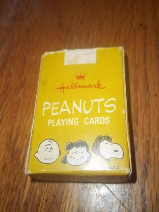 Vintage Hallmark Miniature Peanuts Snoopy Game Day Rah Playing Cards