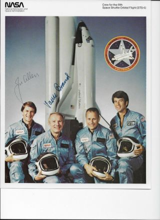 Sts - 5 Space Shuttle Crew 8x10 Nasa Photo Autographed By Two: Allen And Brand