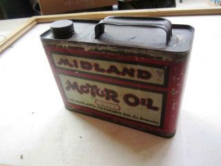 Rare Midland Motor Oil Half 1/2 Gallon Can