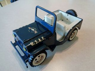 Tonka Jeep,  Usaf,  Vintage,  1968,  Blue,  United States Air Force With Spare Tire