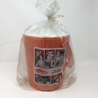 Mid Century Vintage 70’s Rubbermaid Orange & White Plastic Ice Bucket Retro