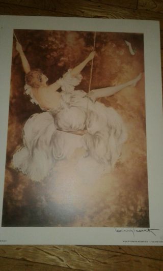 Vintage Louis Icart Lithograph " The Swing "