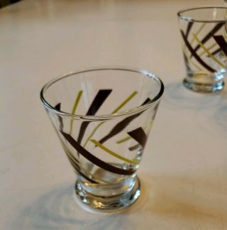 Set Of 8 Vintage Mid Century Modern Swirl Cocktail Drinking Glasses