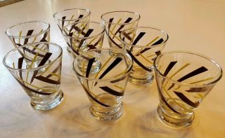 Set of 8 Vintage Mid Century Modern Swirl Cocktail Drinking Glasses 3