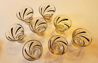 Set of 8 Vintage Mid Century Modern Swirl Cocktail Drinking Glasses 4