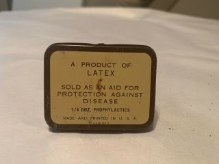 Antique Kamels Condom Tin W/ 3 Latex Prophylactics 3