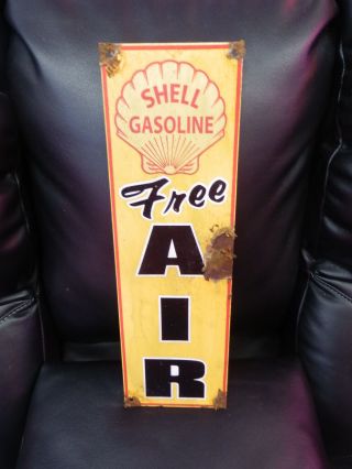 Antique Style - Porcelain Look Shell Dealer Gas Station Pump Sign Air